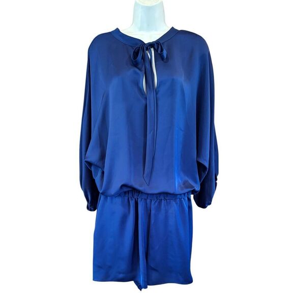 Ramy Brook Diane Long Sleeve Romper in Navy Blue NWT Size Large - Picture 3 of 7